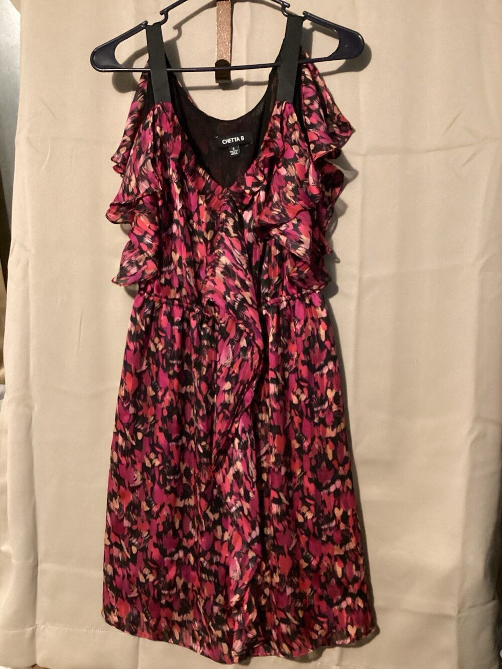 Chetta B Summer Dress SZ 6 Lined Breezy Printed Design Sleeveless Maxi
